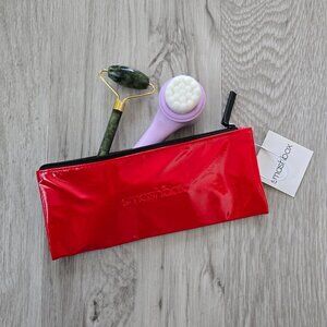 Smashbox | red vinyl rectangle makeup bag | NWT
